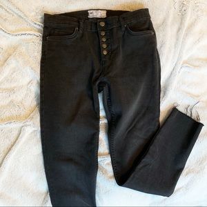 Free People Raw Hem Black Jeans